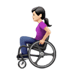 👩🏻‍🦽 woman in manual wheelchair: light skin tone display on Apple